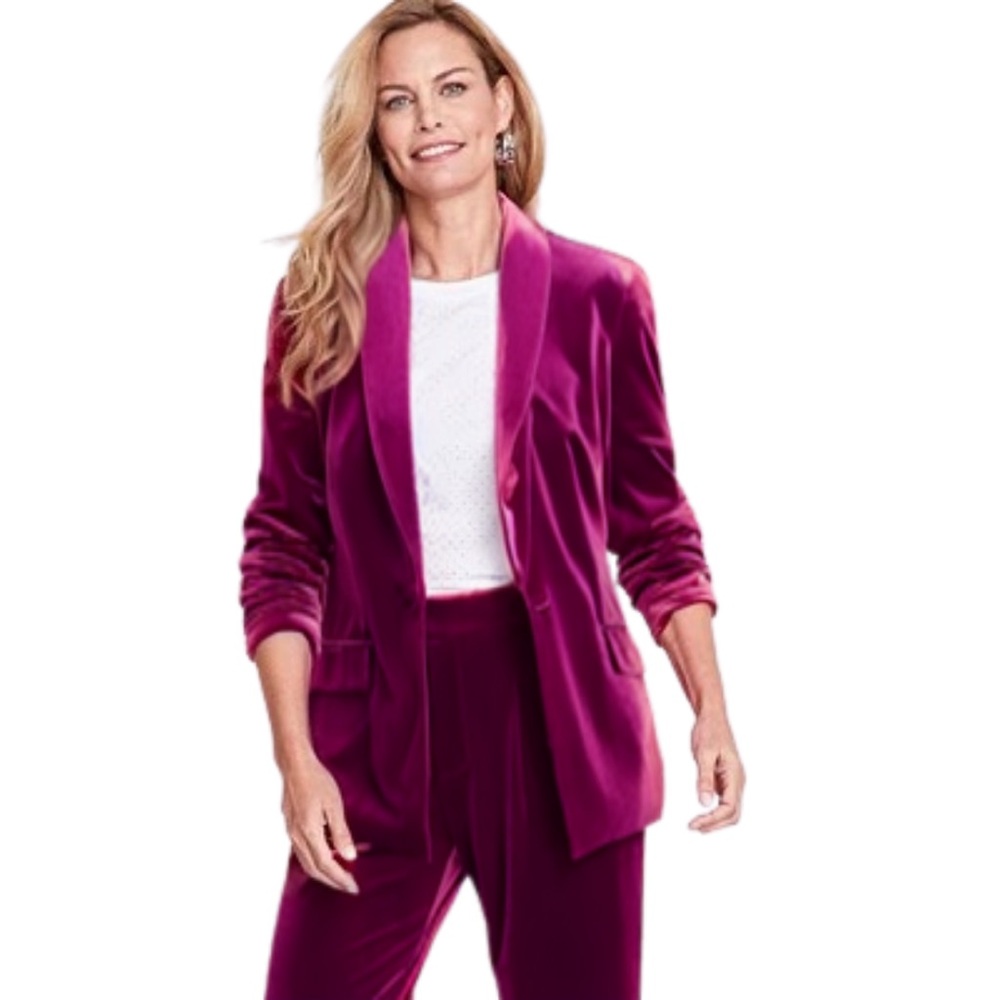 NWT | I.N.C. International Concepts Women’s Burgundy Velvet Blazer